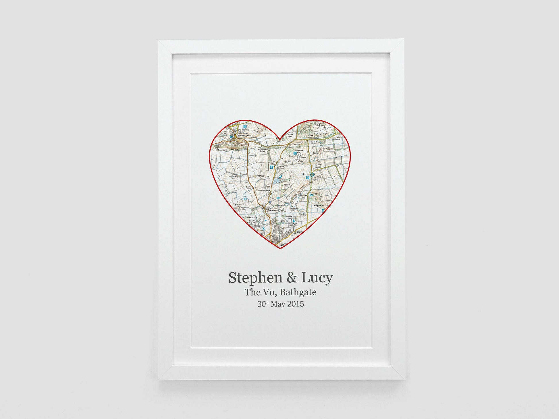 Wedding gift | Personalised map print of any location | Couples paper anniversary present | Engagement gift | Gift for her him VA032