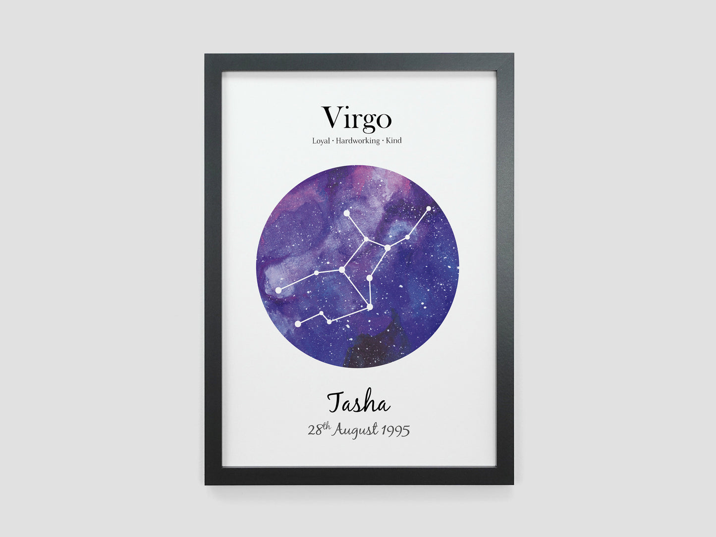 Personalised Zodiac Constellation Gift | Star Sign Astrology Print | Pisces Zodiac Gift | Astrology Horoscope Gift | Aries Taurus Gift VA048