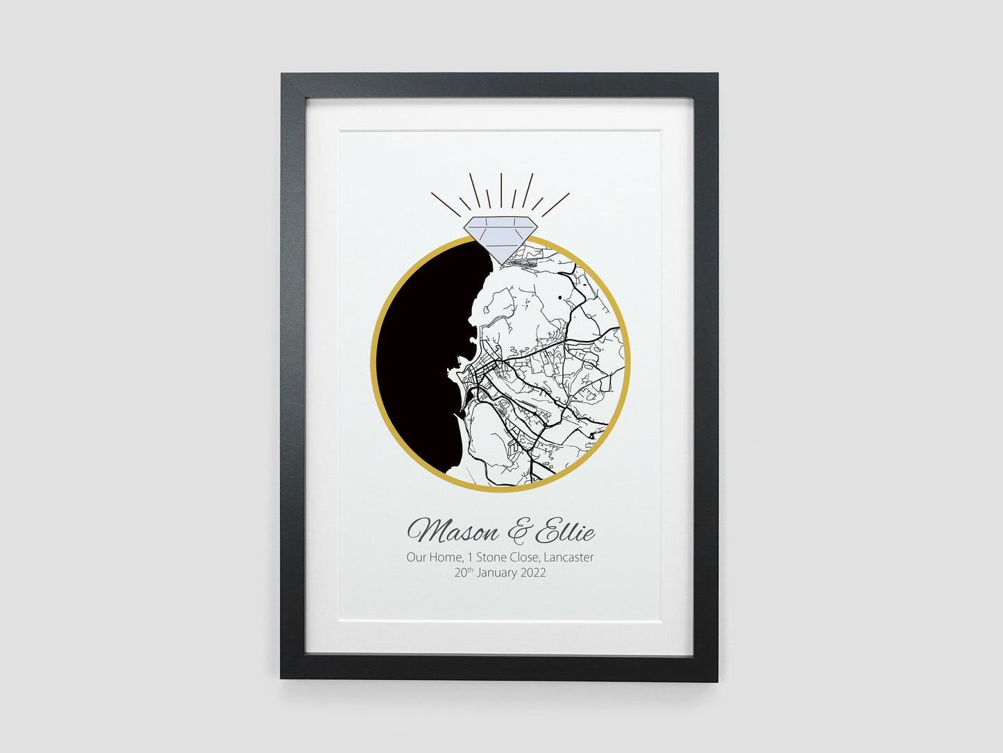 Engagement Gift | Personalised Engagement Map Present | Gift for Engaged Couple | Just Engaged Special Place Gift | *ANY LOCATION* VA058