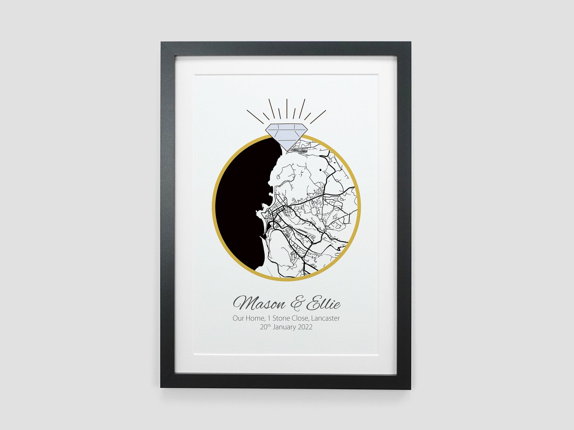 Engagement Gift | Personalised Engagement Map Present | Gift for Engaged Couple | Just Engaged Special Place Gift | *ANY LOCATION* VA058