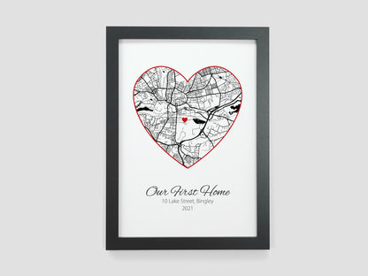 Where we got Married Map Gift | Our Honeymoon | Wedding Present | Engagement Map Present | Where we Met | Special Place Map Print VA073