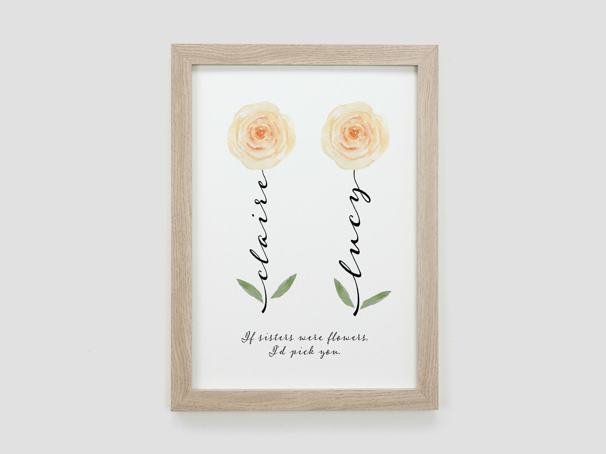 Sister gift | Sister flower print | Personalised gift for sister | Keepsake print | Birthday gift for sister **CHOICE OF 22 FLOWERS** VA092