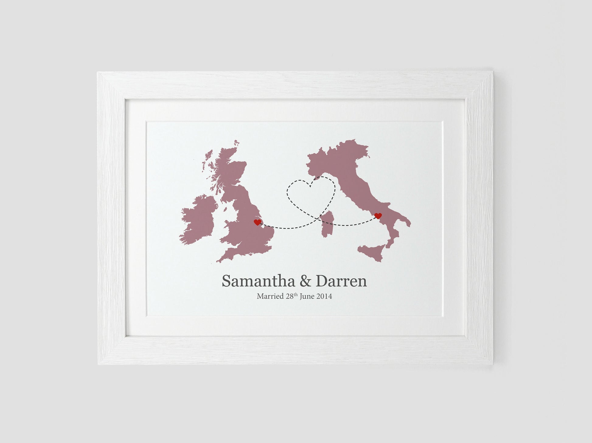 Leaving gift | Moving abroad present | Personalised map print | Gift for friend | Any two maps | Couples apart *CHOICE OF COLOUR* VA101