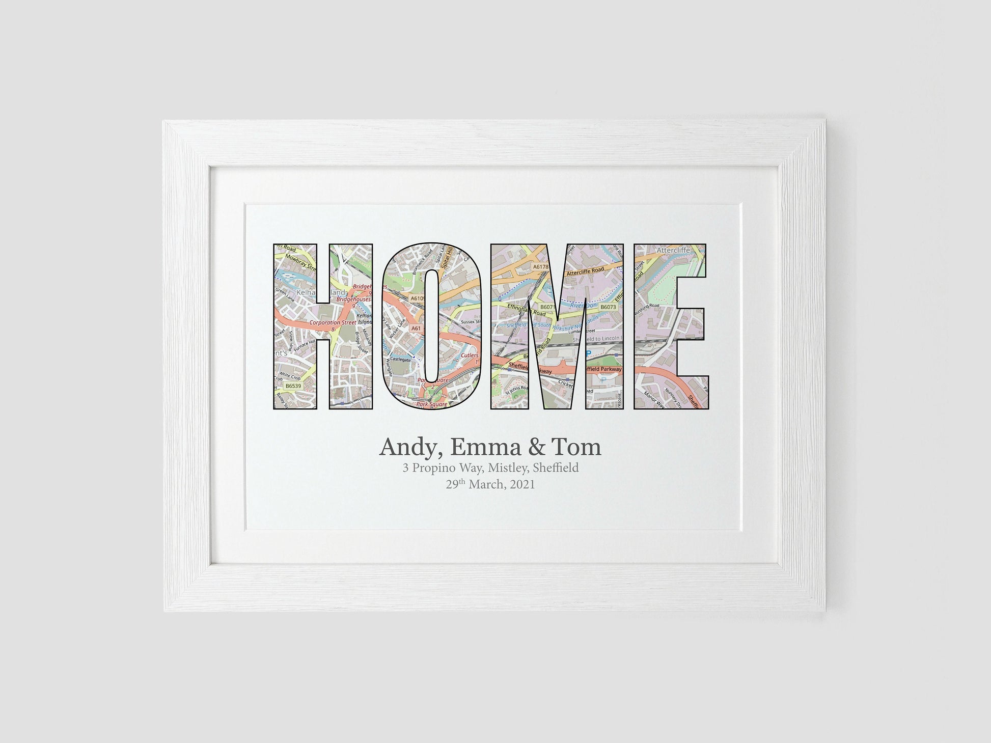 New Home Map Gift | Personalised First Home Gift Idea | House Warming Present | Home Decor | Housewarming | Family Gift VA104