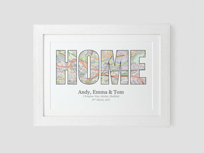 New Home Map Gift | Personalised First Home Gift Idea | House Warming Present | Home Decor | Housewarming | Family Gift VA104