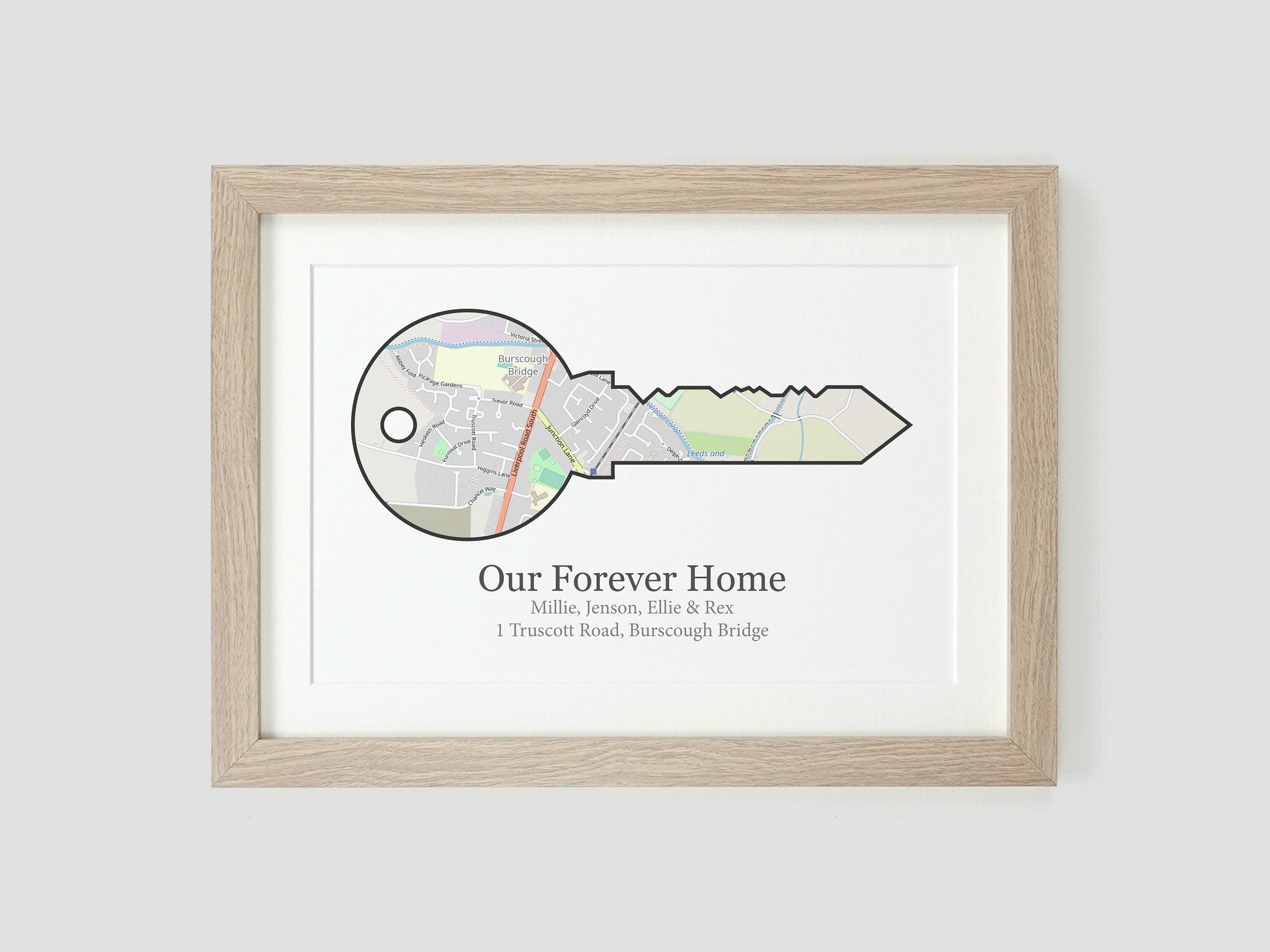 New Home Map Poster | Home Key Gift | Unique Housewarming Ideas | Moving in Gift | First House Print | Family Gift | Couples Present VA127