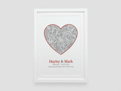 Personalised Map Print | New Home Gift | Wedding Present | Anniversary Gift | Partnership Present | Gift for Couples | Our House Map VA135