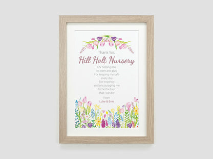 Thank you Teacher Gift | Personalised Teacher Leaving Present | End of Term | Teacher Poem Print | Teaching Assistant Nursery School VA137