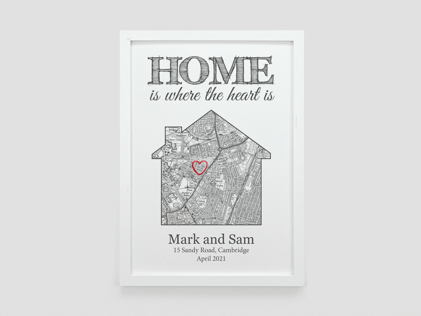 Map of Your Home | Personalised Housewarming Gift | New Home Present | Moving in Gift | Black and White House Map Décor | First Home VA153