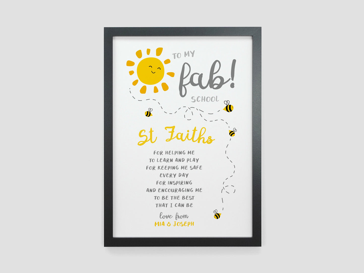 Thank you Teacher Gift | Personalised End of Term Poem Print | Primary School Nursery Playgroup Present | End of term Gift | TA Gift VA159