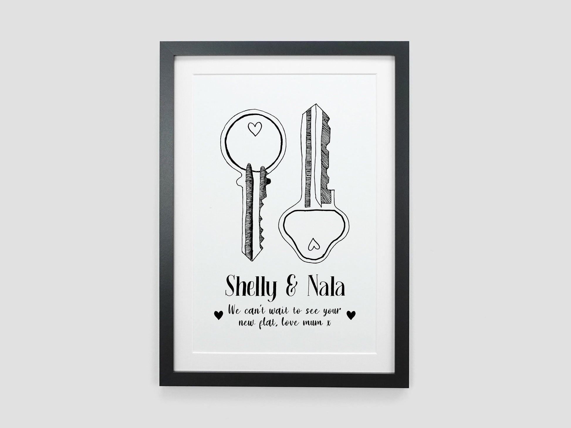 Keys to New Home Print | Housewarming Gift | Moving In Present | Couples Home Gift | Black and White Home Print VA179