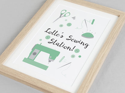 Craft Room Poster Print | Personalised Sewing Room Decoration | Gift for Sewing Fan | Mothers Day Present for Mum | Seamstress Present VA190