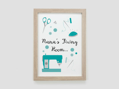 Craft Room Poster Print | Personalised Sewing Room Decoration | Gift for Sewing Fan | Mothers Day Present for Mum | Seamstress Present VA190
