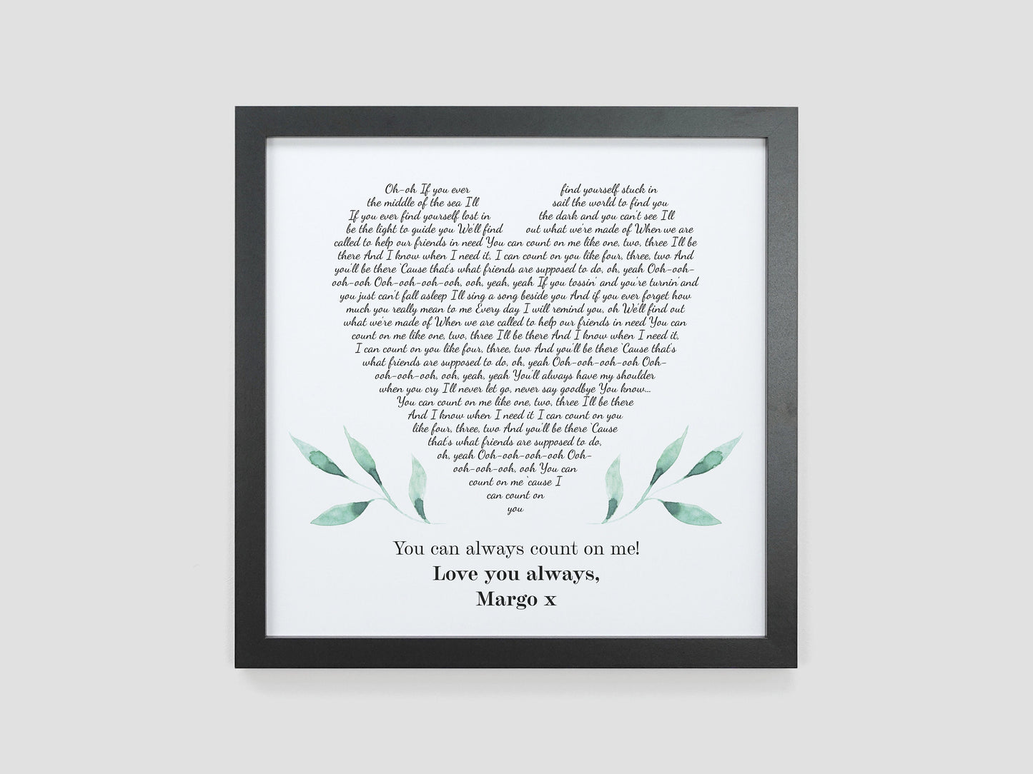 Personalised heart song lyrics gift | Choose your own song | Unique wedding, anniversary, birthday or memorial gift VA211