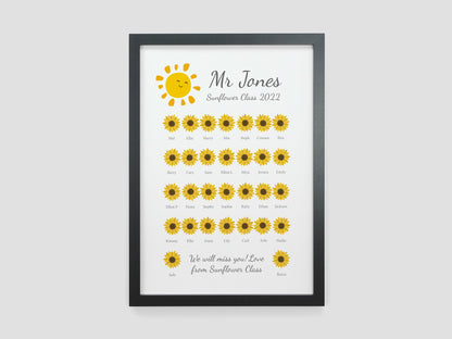 Thank you teacher gift | Personalised with class names VA220