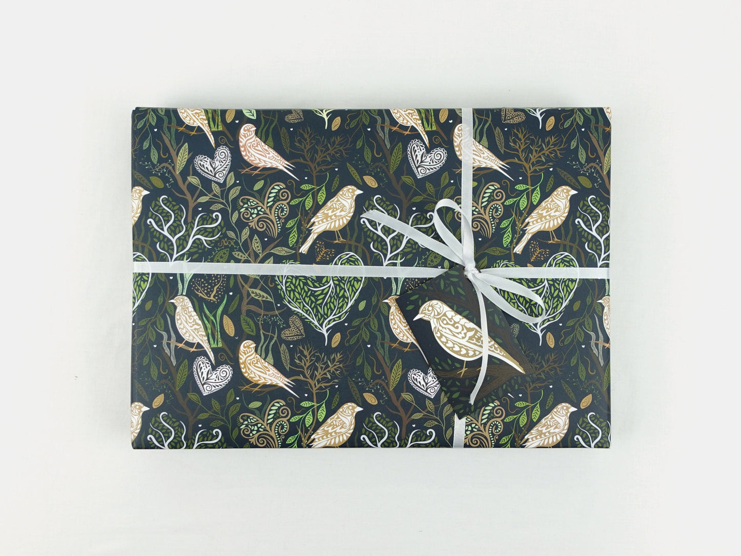 Anniversary / Wedding wrapping paper | Birds and Hearts | Eco friendly gift wrap | Premium sheets + Tags | Zero plastic packaging 70x50cm