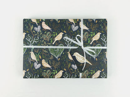 Anniversary / Wedding wrapping paper | Birds and Hearts | Eco friendly gift wrap | Premium sheets + Tags | Zero plastic packaging 70x50cm