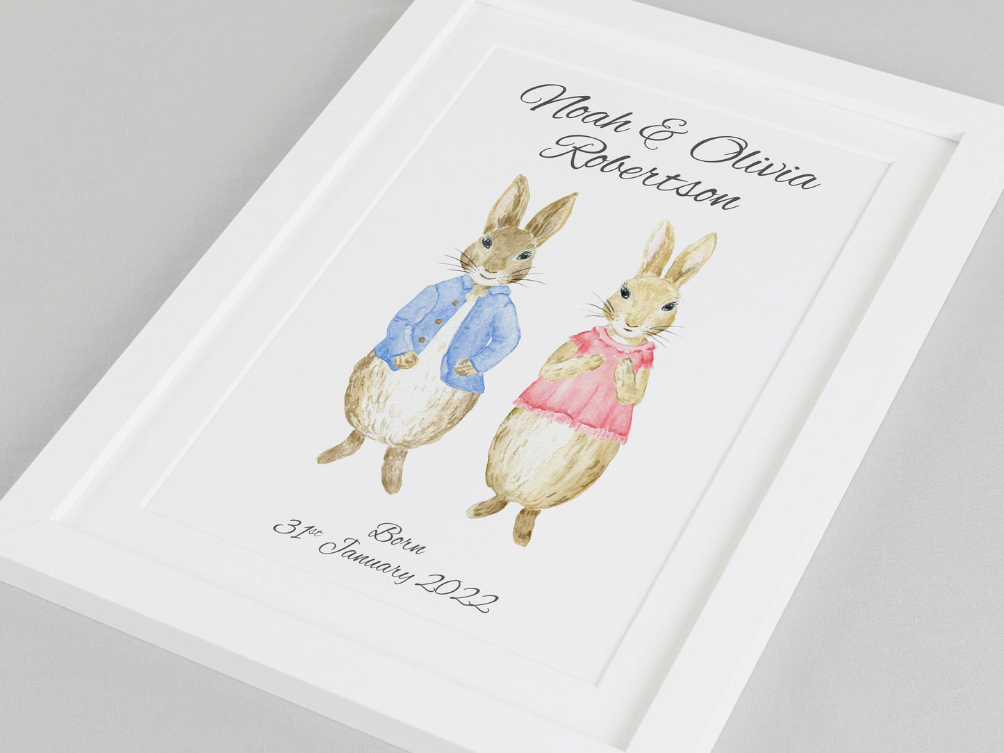 Gift for twins | Personalised baby twin gift | Twin naming day present | Christening gift for twins | Twin girl and boy | Nursery wall VA015