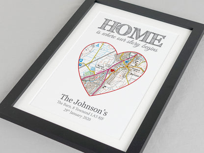 Map of our Home Gift | House warming Present | Personalised First Home Gift  | House moving present | Housewarming Home Couple Gift VA093