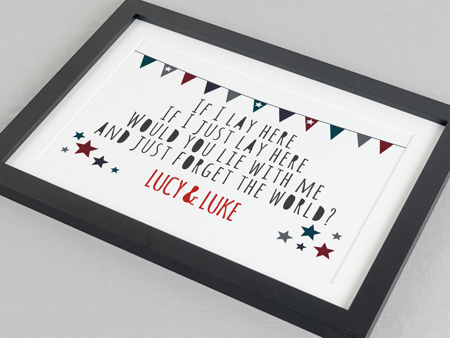 Snow Patrol Chasing Cars Lyrics | Personalised Wedding Song Print | If I Lay Here Would You Lie With Me Lyrics VA075