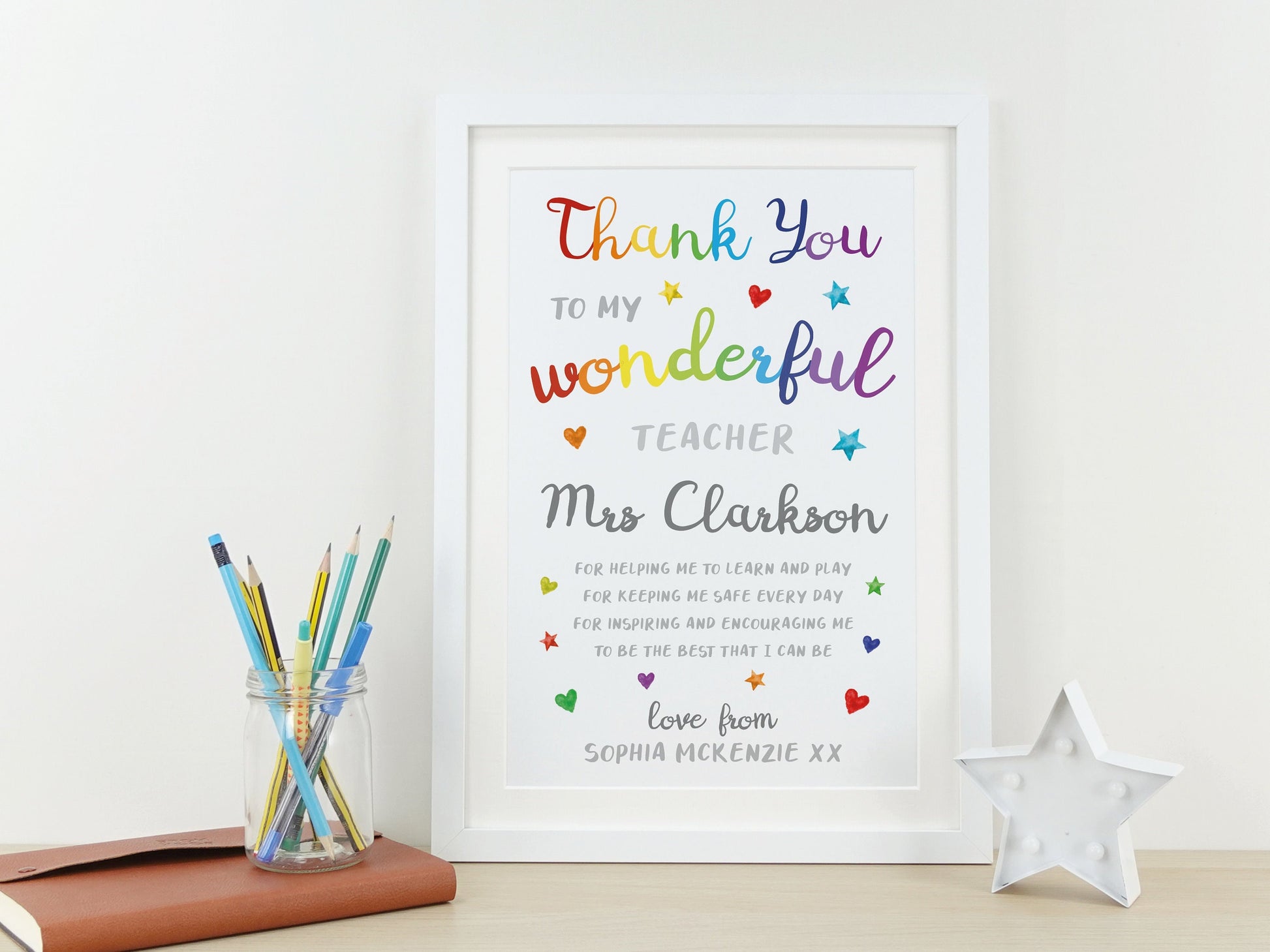 Thank you teacher gift | Personalised nursery leaving present | End of Term Teacher Poem | Pre-school School Nursery Teacher TA gift VA160