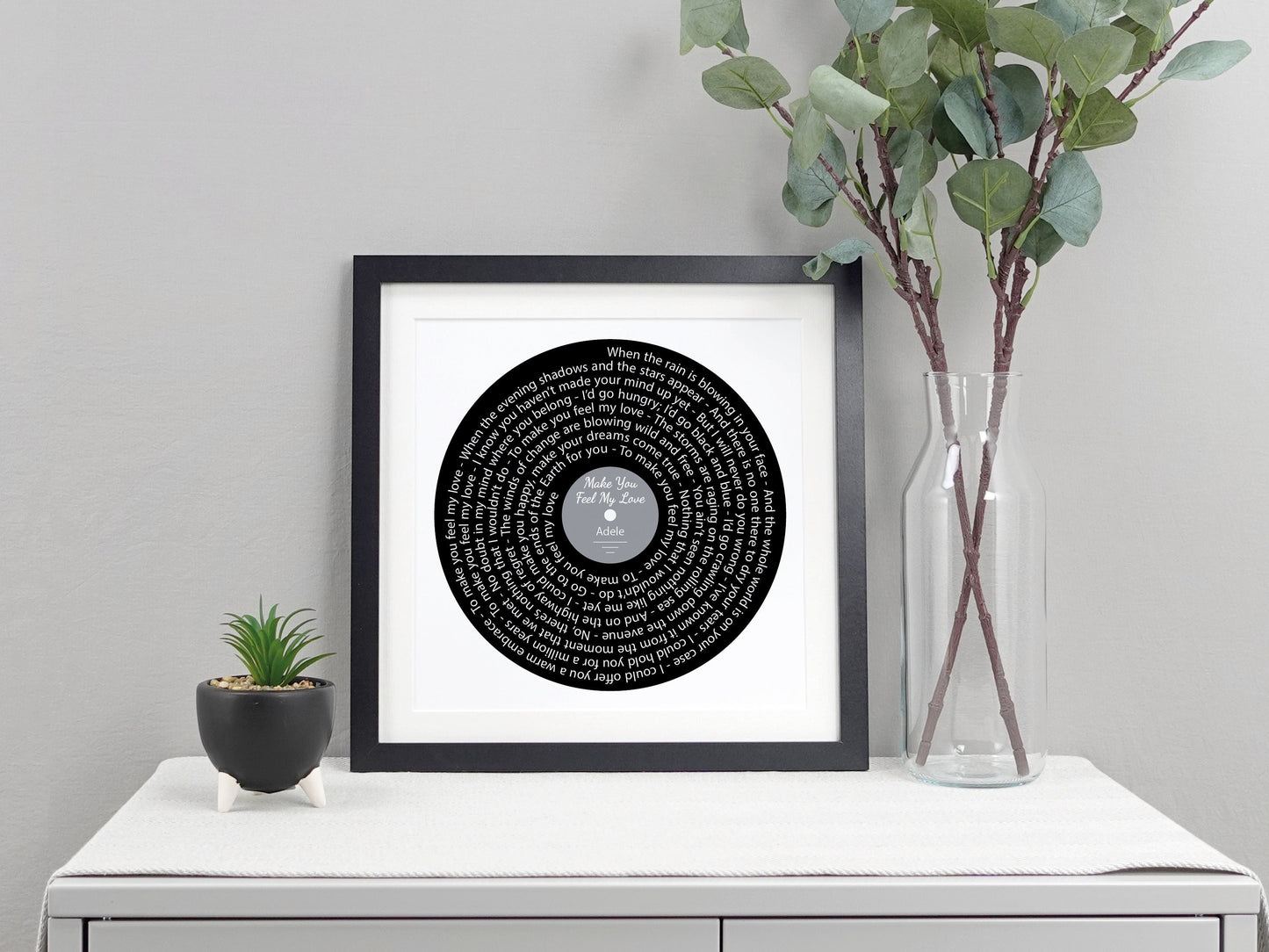 Make You Feel My Love - Adele | Song lyric gift | Vinyl record print | First Dance present | Wedding gift | Anniversary present VA009