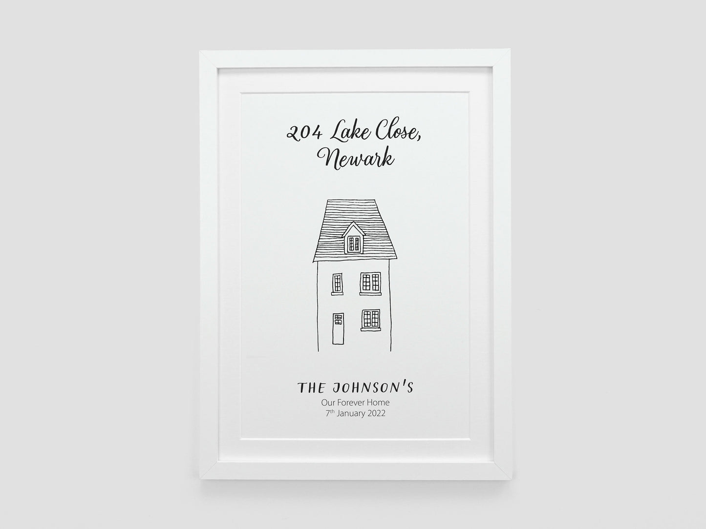 New home illustration print | Personalised house moving gift | Housewarming present | Moving home gift for couples | CHOICE OF DRAWING VA166