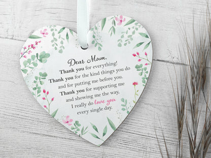 Gift for Mum | Thank you Mum present | Wooden heart Mother's Day gift | Mum birthday present LC043