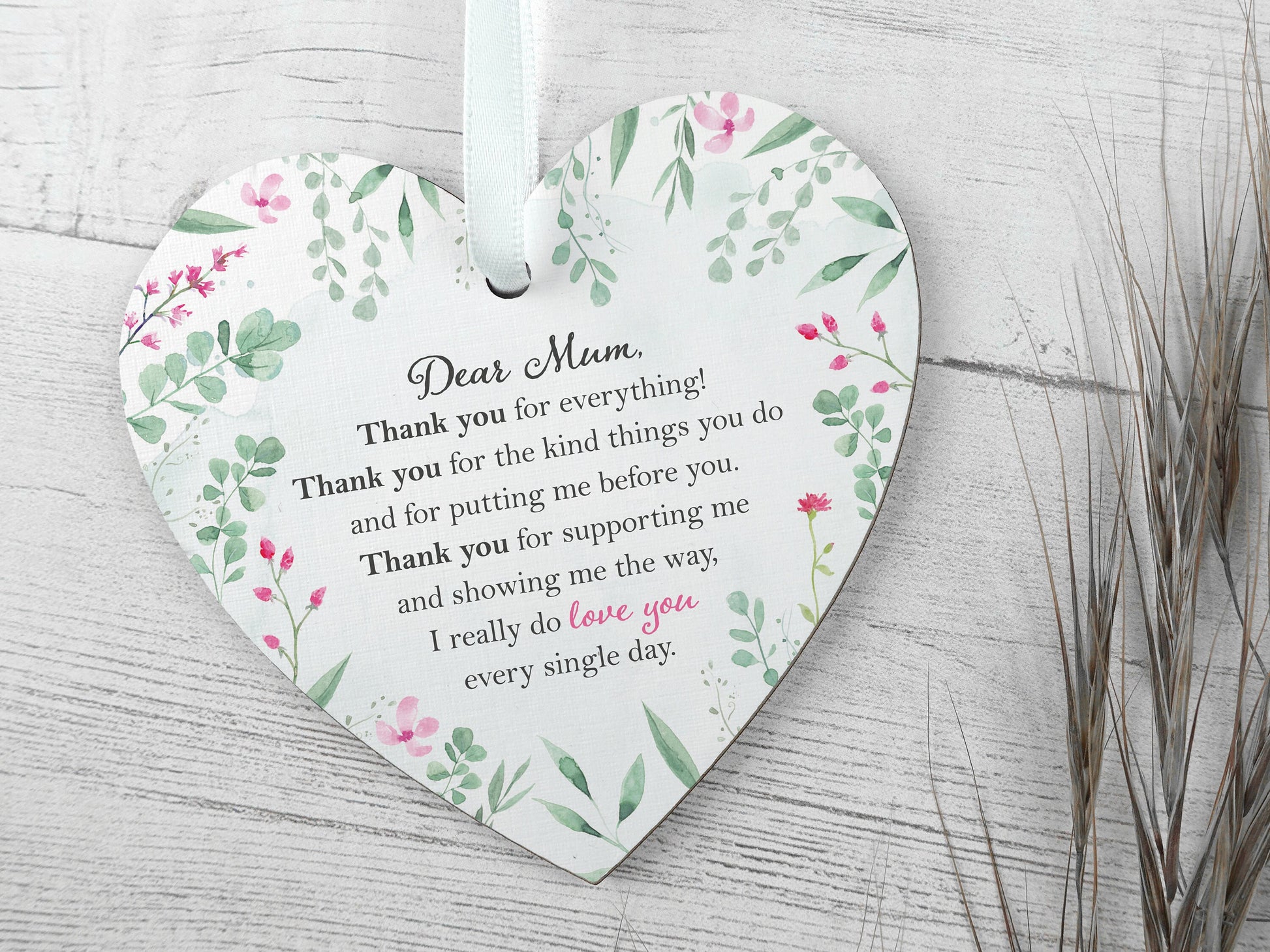 Gift for Mum | Thank you Mum present | Wooden heart Mother's Day gift | Mum birthday present LC043