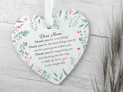 Gift for Mum | Thank you Mum present | Wooden heart Mother's Day gift | Mum birthday present LC043