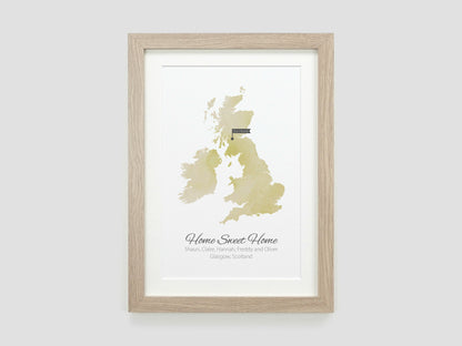 Our home map gift | House warming gift | Map of our home | Moving home present | Where we live print | New home gift VA011