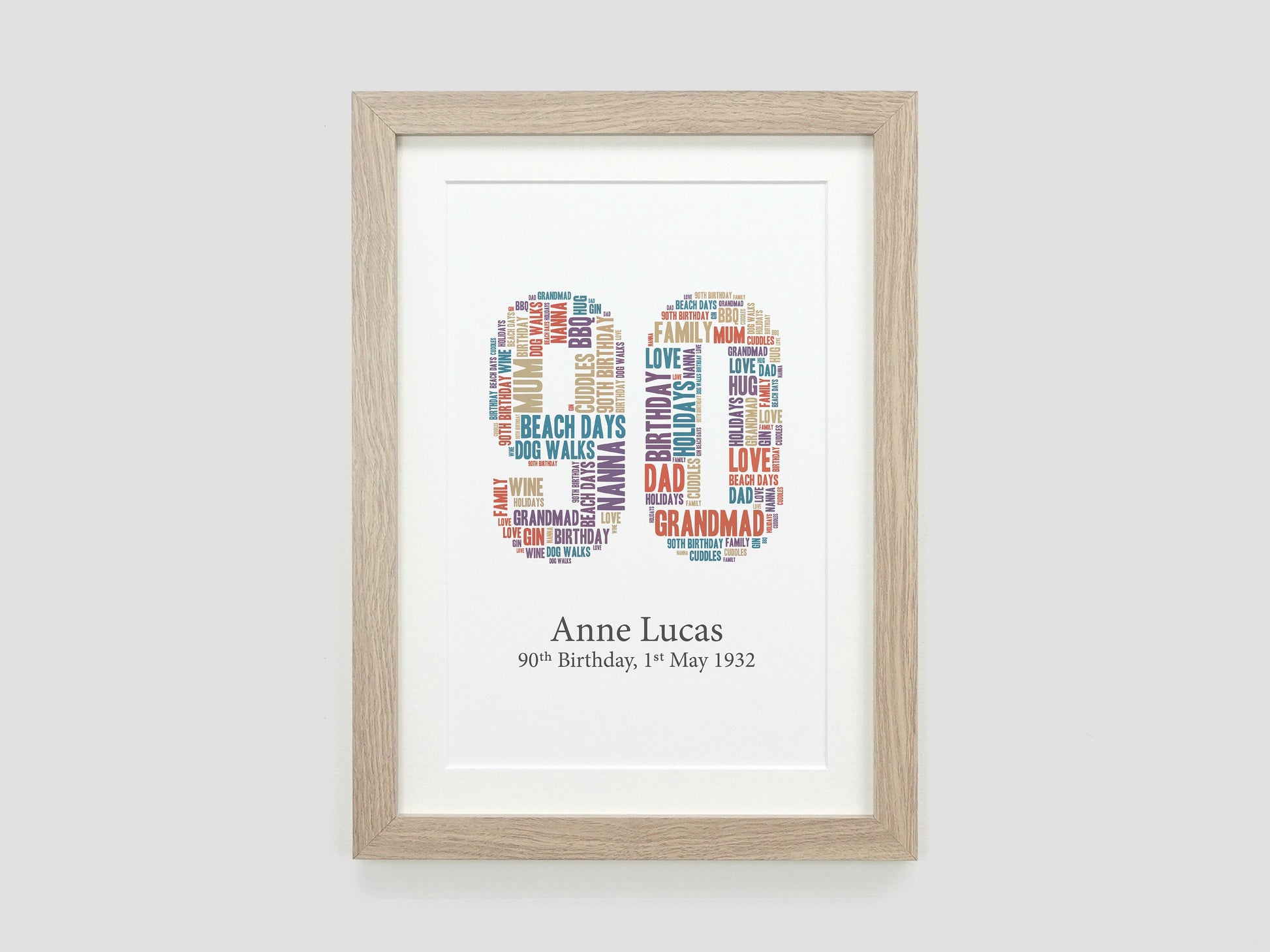 Personalised Word Number | Birthday Present Gift | Anniversary Gift | Word Art Print | Gift For Him | Gift For Her **ANY NUMBER** VA016