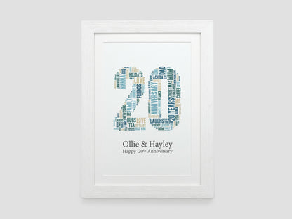 Personalised Word Number | Birthday Present Gift | Anniversary Gift | Word Art Print | Gift For Him | Gift For Her **ANY NUMBER** VA016