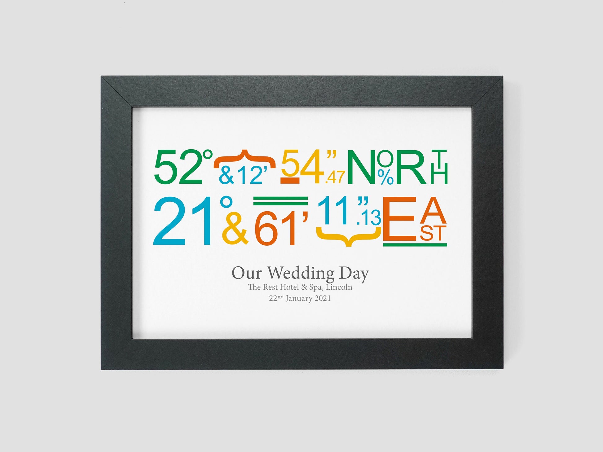 Personalised coordinates print | Couples Gift | Engagement gift | Wedding Gift | Where we met | First Date | Proposal location present VA021