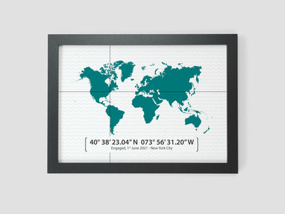 Personalised coordinates print | Couples Gift | Engagement gift | Wedding Gift | Where we met | First Date | Proposal present VA024