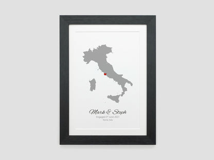 Personalised Wedding Gift | Custom Anniversary Present | Couples Map Gift | Destination Engagement Print | Special Place Map VA050