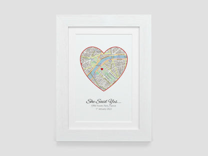 Where we got Married Map Gift | Our Honeymoon | Wedding Present | Engagement Map Present | Where we Met | Special Place Map Print VA073