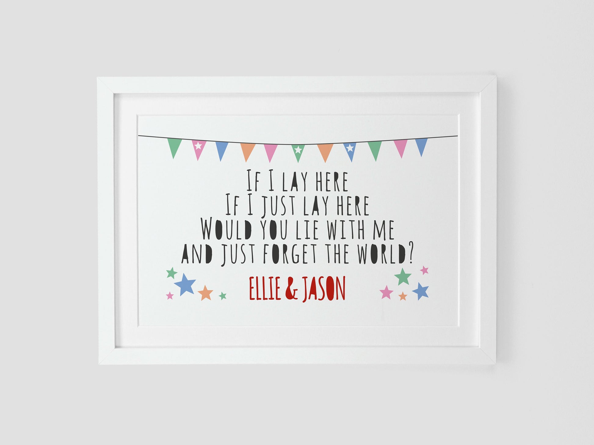 Snow Patrol Chasing Cars Lyrics | Personalised Wedding Song Print | If I Lay Here Would You Lie With Me Lyrics VA075