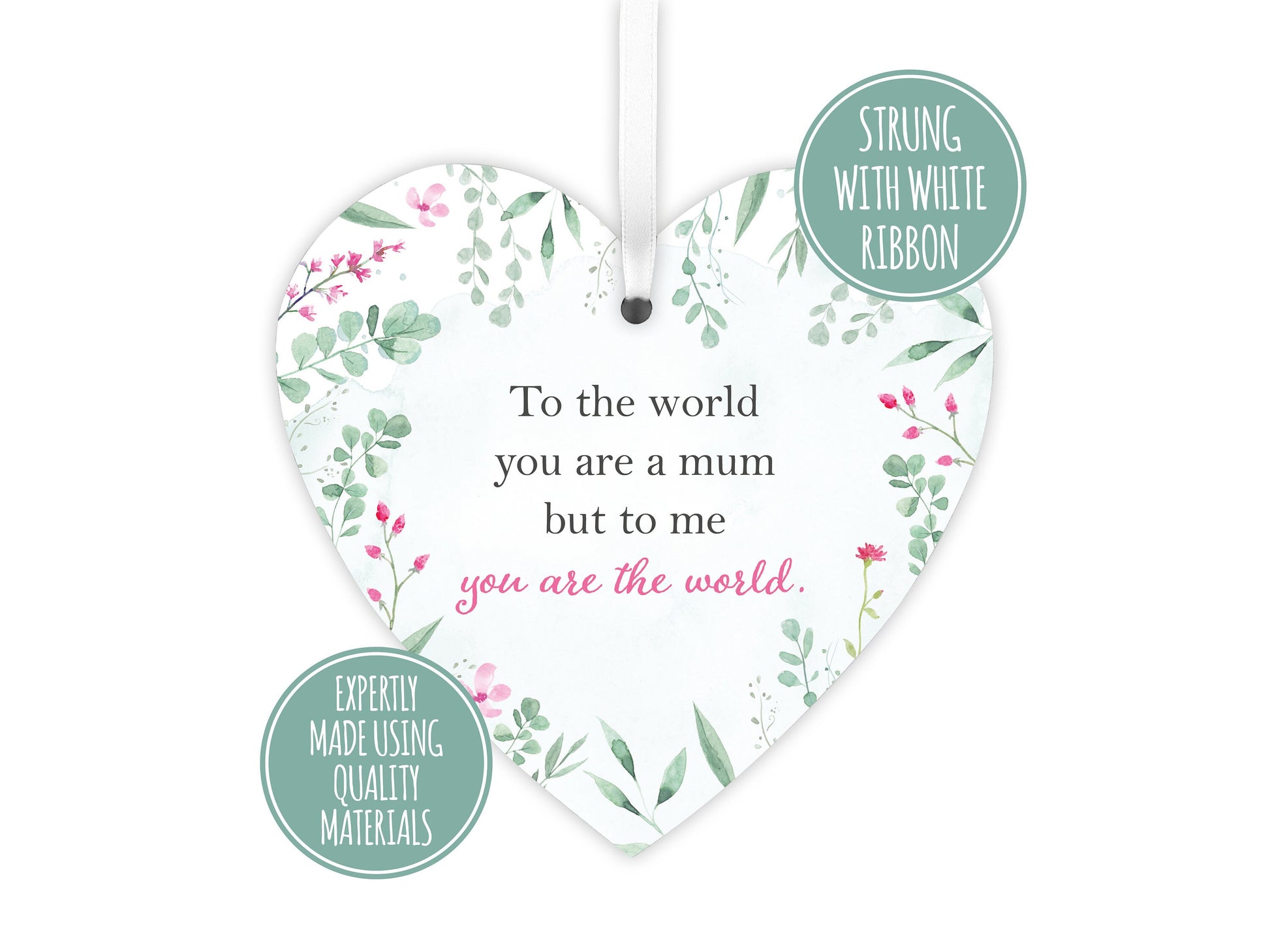 Gift for Mum | Thank you present for Mummy | Worlds best mum | Wooden heart gift LC042