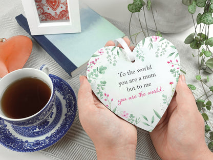 Gift for Mum | Thank you present for Mummy | Worlds best mum | Wooden heart gift LC042