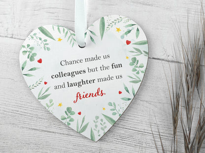 Colleague gift | Gift for work friend | Work leaving gift | Retirement gift | Chance made us colleagues | Handmade wooden heart LC049