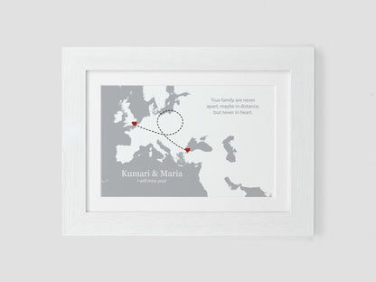 Friend Leaving Present | Personalised Moving Away Poster | Friends Abroad Gift Print | Leaving Gift | New Life Oversea *COLOUR CHOICE* VA115