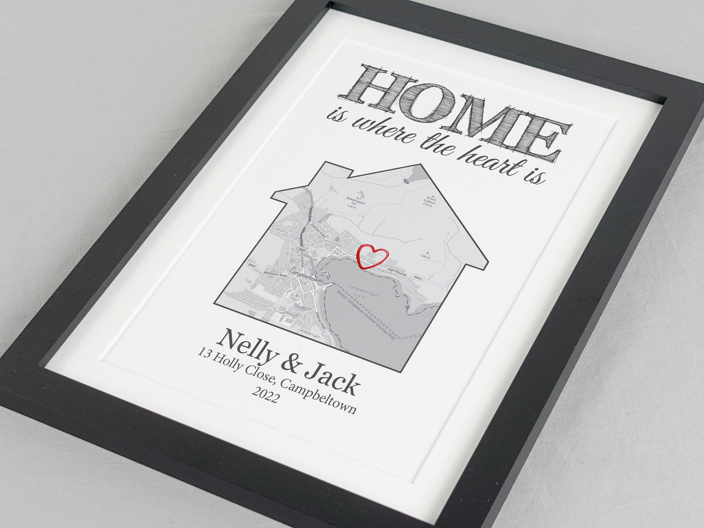 Map of Your Home | Personalised Housewarming Gift | New Home Present | Moving in Gift | Black and White House Map Décor | First Home VA153