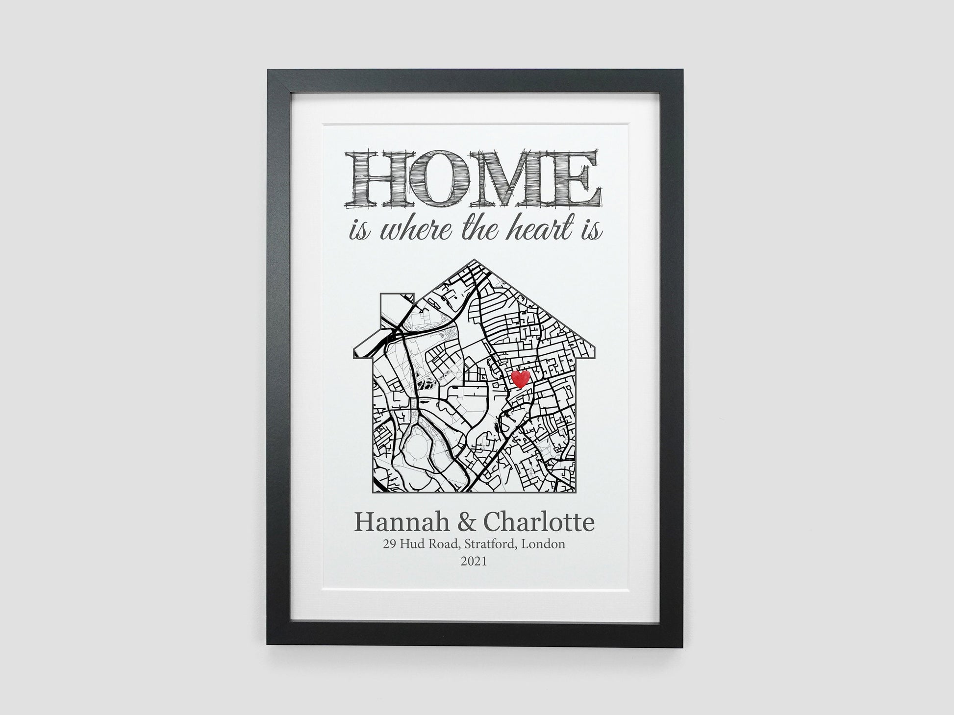 Map of Your Home | Personalised Housewarming Gift | New Home Present | Moving in Gift | Black and White House Map Décor | First Home VA153