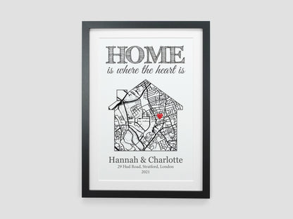 Map of Your Home | Personalised Housewarming Gift | New Home Present | Moving in Gift | Black and White House Map Décor | First Home VA153