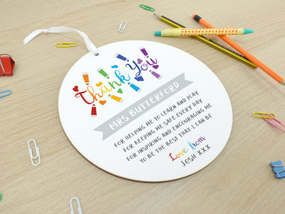 End of term teacher gift | Personalised Thank you present | Gift for teacher school nursery TA pre-school | Leaving nursery school VA033