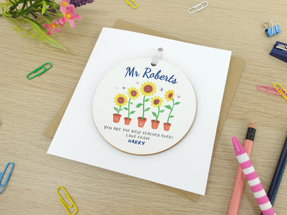 End of term sunflower gift | Thank you teacher present | Thank you for helping me grow | Gift for teacher school nursery gift VA029