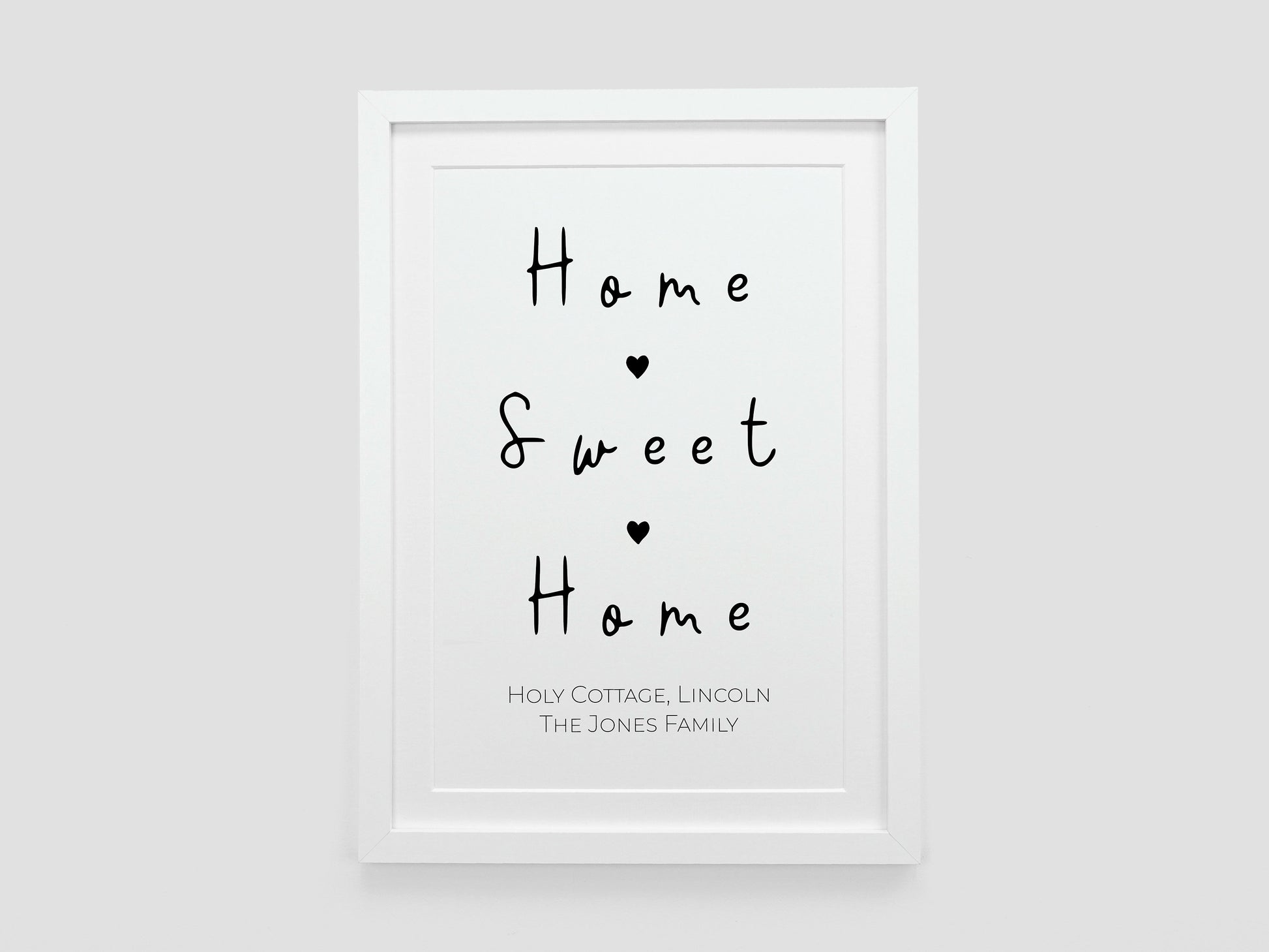 Home Sweet Home Print | Personalised New Home Gift | Moving House Present | Housewarming Gift Idea | Black and White Home Décor VA168