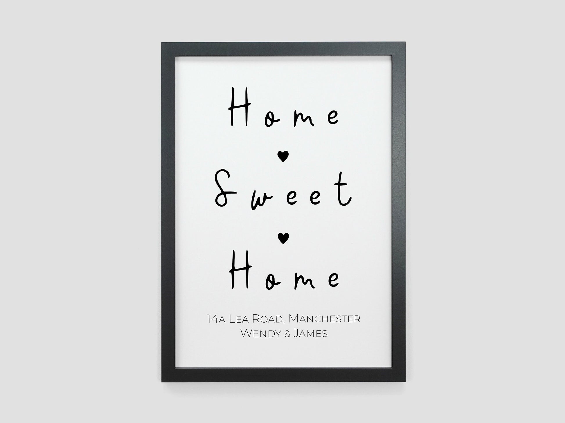 Home Sweet Home Print | Personalised New Home Gift | Moving House Present | Housewarming Gift Idea | Black and White Home Décor VA168