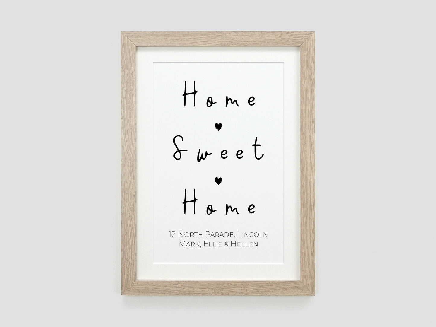 Home Sweet Home Print | Personalised New Home Gift | Moving House Present | Housewarming Gift Idea | Black and White Home Décor VA168